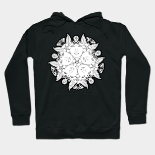 Moon moth pentagram ring Hoodie